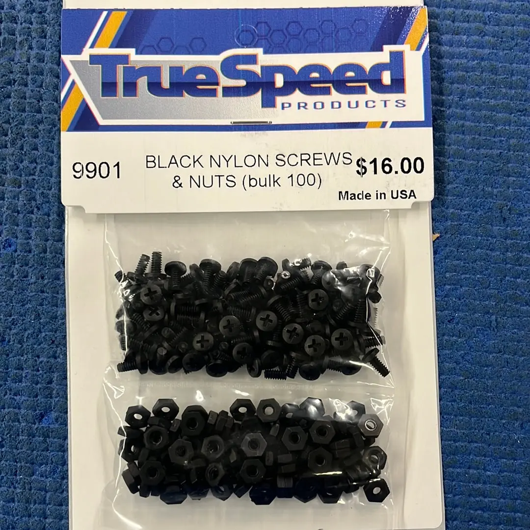 Custom Works 9901 Black Nylon Screws And Nuts (100Pc) 1