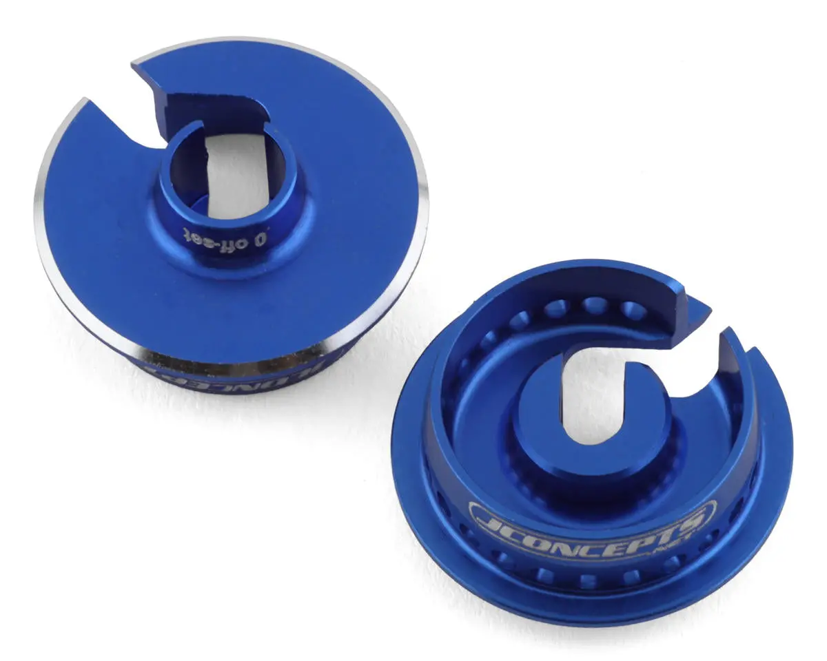 Jconcepts 2721-1 Team Associated Fin Aluminum 13Mm Shock Spring Cups (Blue) (0Mm Offset) 1