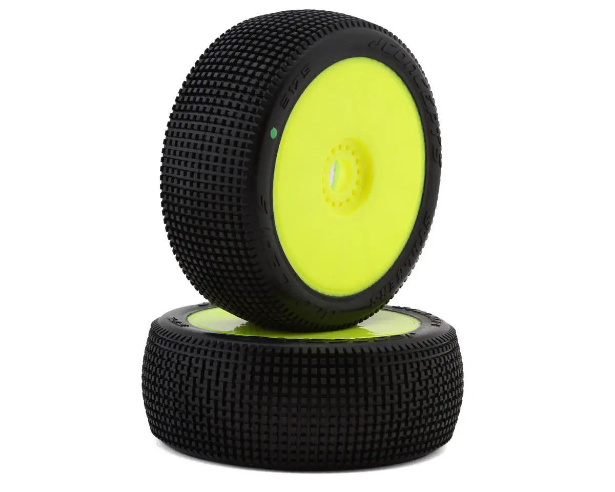 Jconcepts 3175-22 Stalkers 1/8 Pre-Mounted Buggy Tire (2) (Yellow) (Green) 1