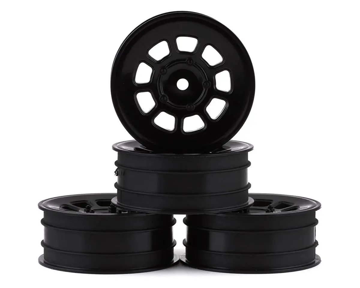 Jconcepts 3397B 9 Shot 2.2 Dirt Oval Front Wheels (Black) (4) (B6.1/Xb2/Rb7/Yz2) W/12Mm Hex 1
