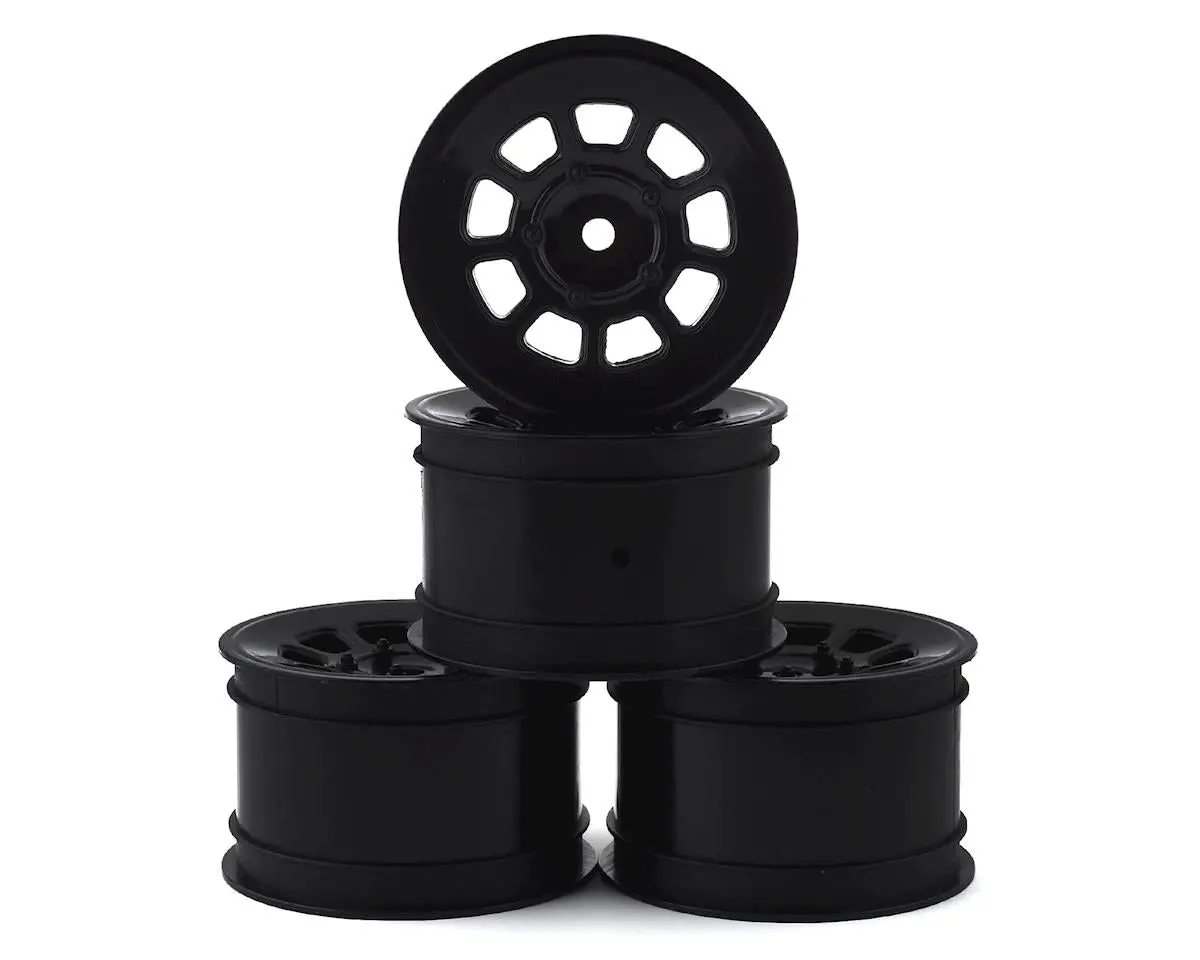Jconcepts 3398B 9 Shot 2.2 Dirt Oval Rear Wheels (Black) (4) (B6.1/Xb2/Rb7/Yz2) W/12Mm Hex 1