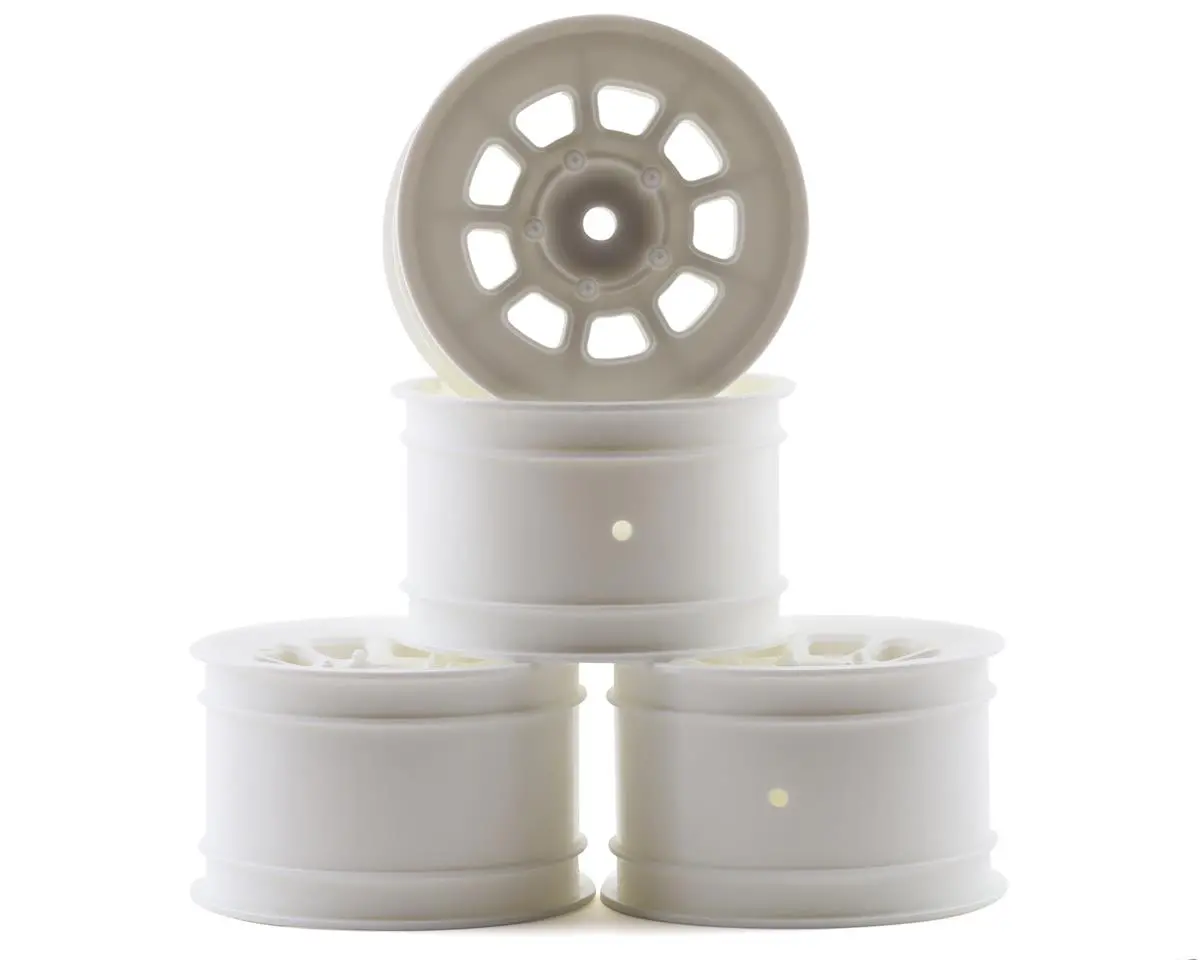 Jconcepts 3398W 9 Shot 2.2 Dirt Oval Rear Wheels (White) (4) (B6.1/Xb2/Rb7/Yz2) W/12Mm Hex 1