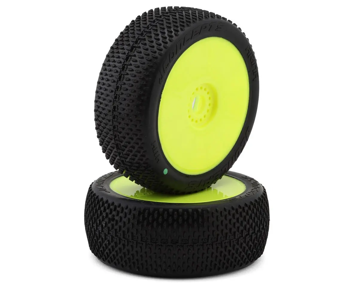 Jconcepts 4114-22 Arina Pre-Mounted 1/8Th Buggy Tires (Yellow) (2) (Green) 1