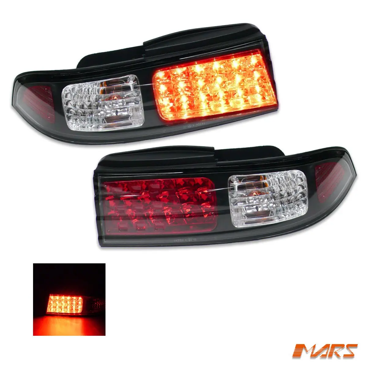 Jdm Black Led Tail Lights For Nissan 200Sx Silvia S14 1993-1998 1