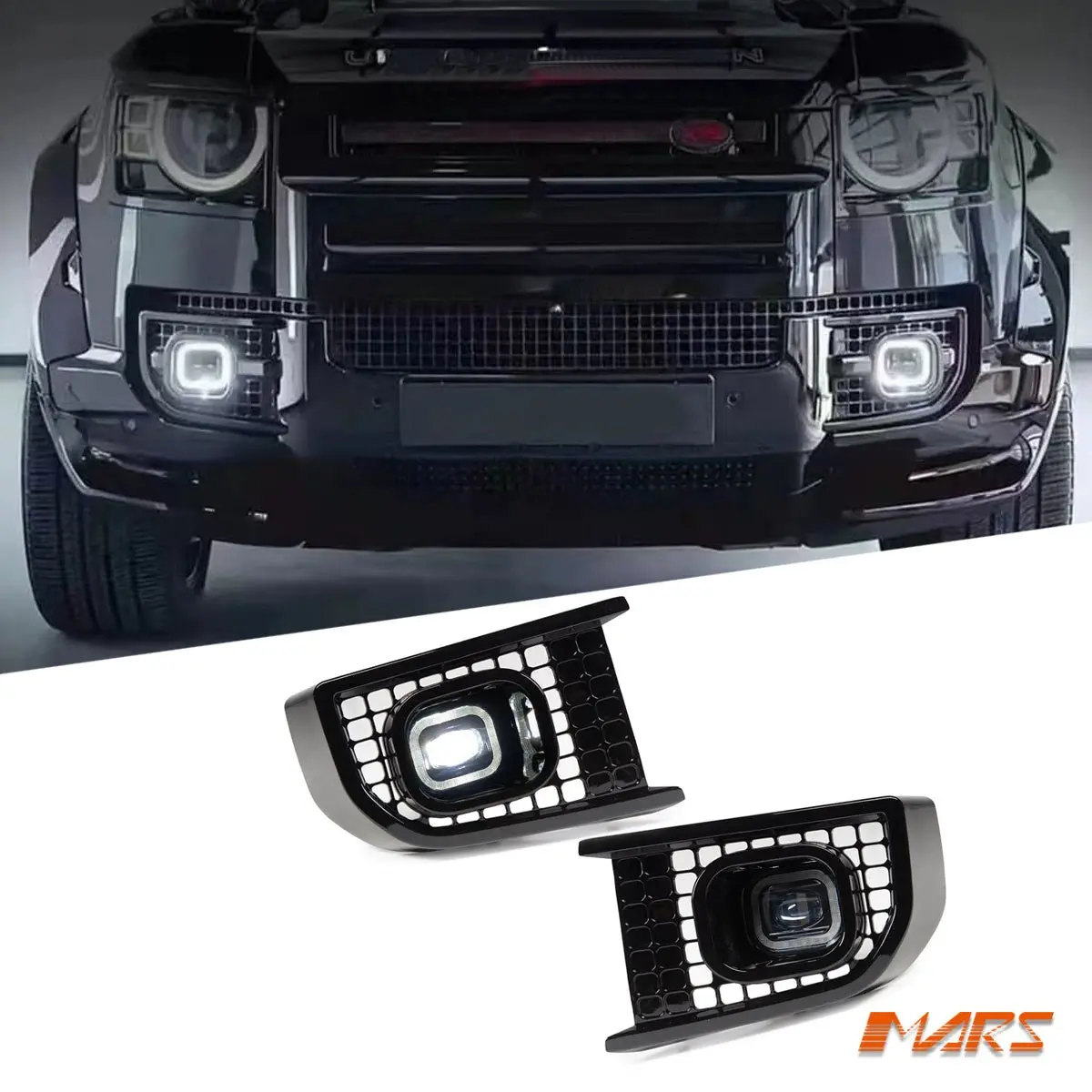 Gloss Black Urban Style Led Drl & Fog Lights Bodykit For Land Rover Defender L663 90 110 130 2020-2026 1