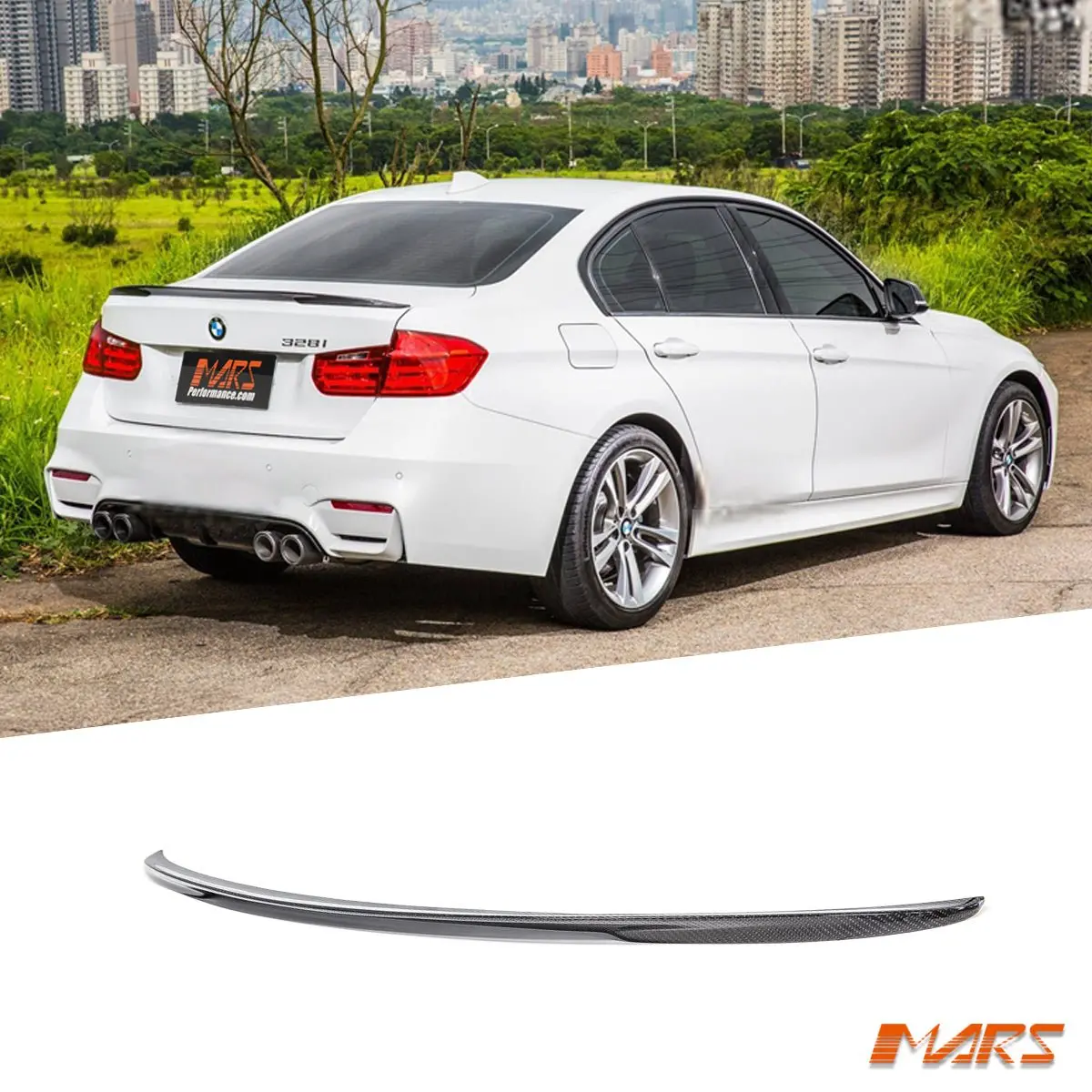 M Performance Style Carbon Fibre Rear Trunk Lip Spoiler Bodykit For Bmw 3 Series F30 & F80 M3 Sedan 2012-2018 1