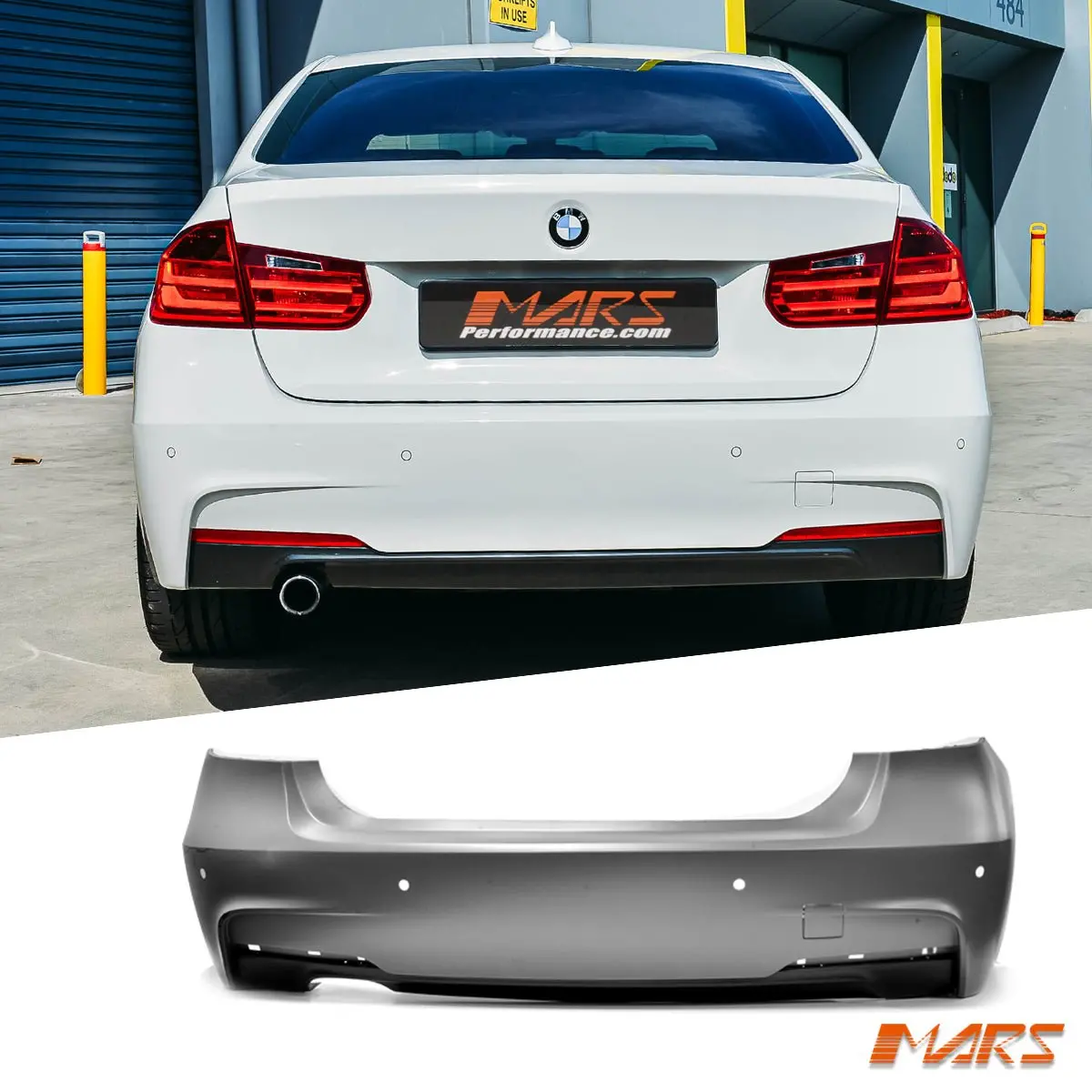M Sport Style Rear Bumper Bar Bodykit With Single Exhaust Outlet For Bmw 3-Series F30 Sedan 2012-2018 1