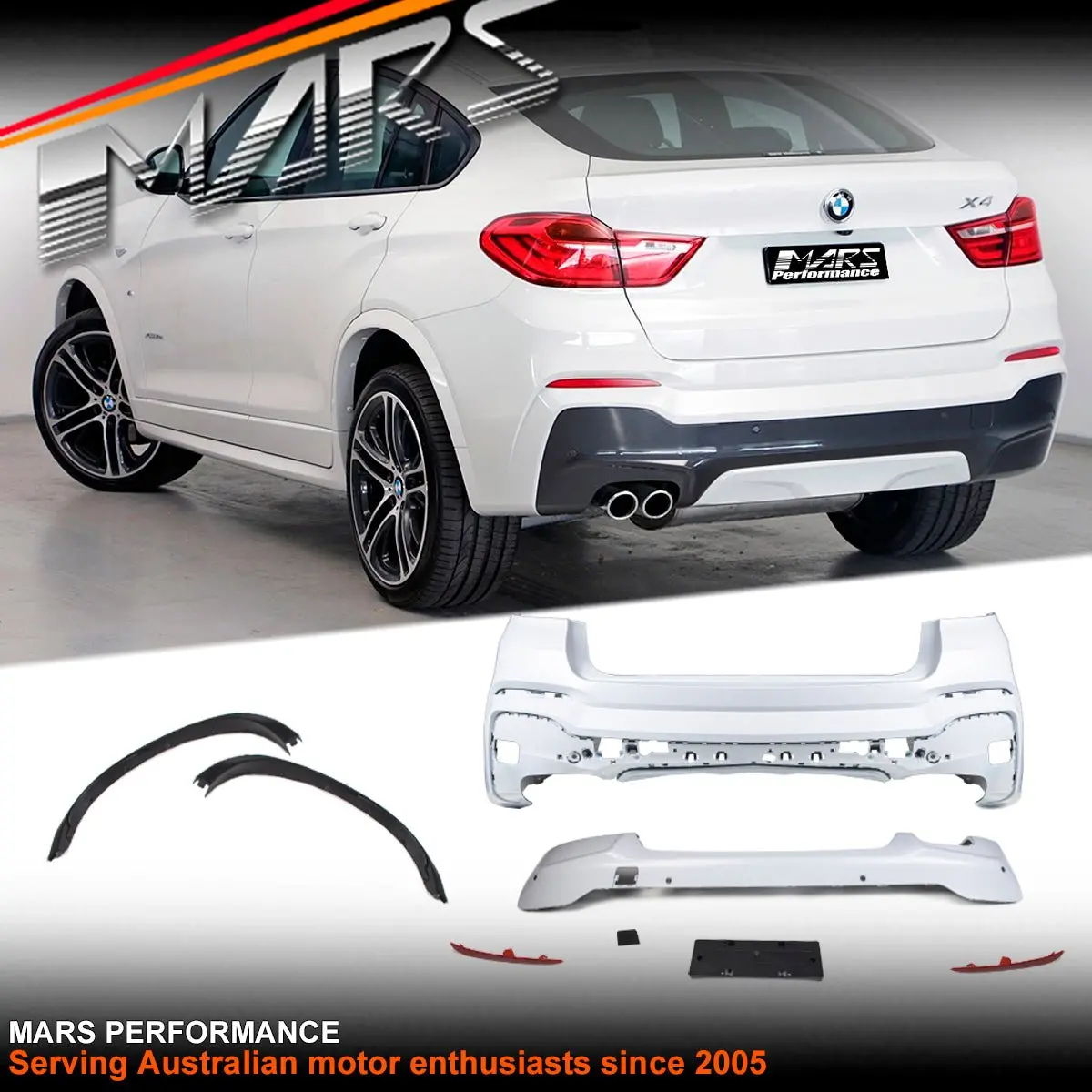 M Tech Sport Style Rear Bumper Bar With Wheel Arches Bodykit For Bmw X4 F26 2014-2018 1