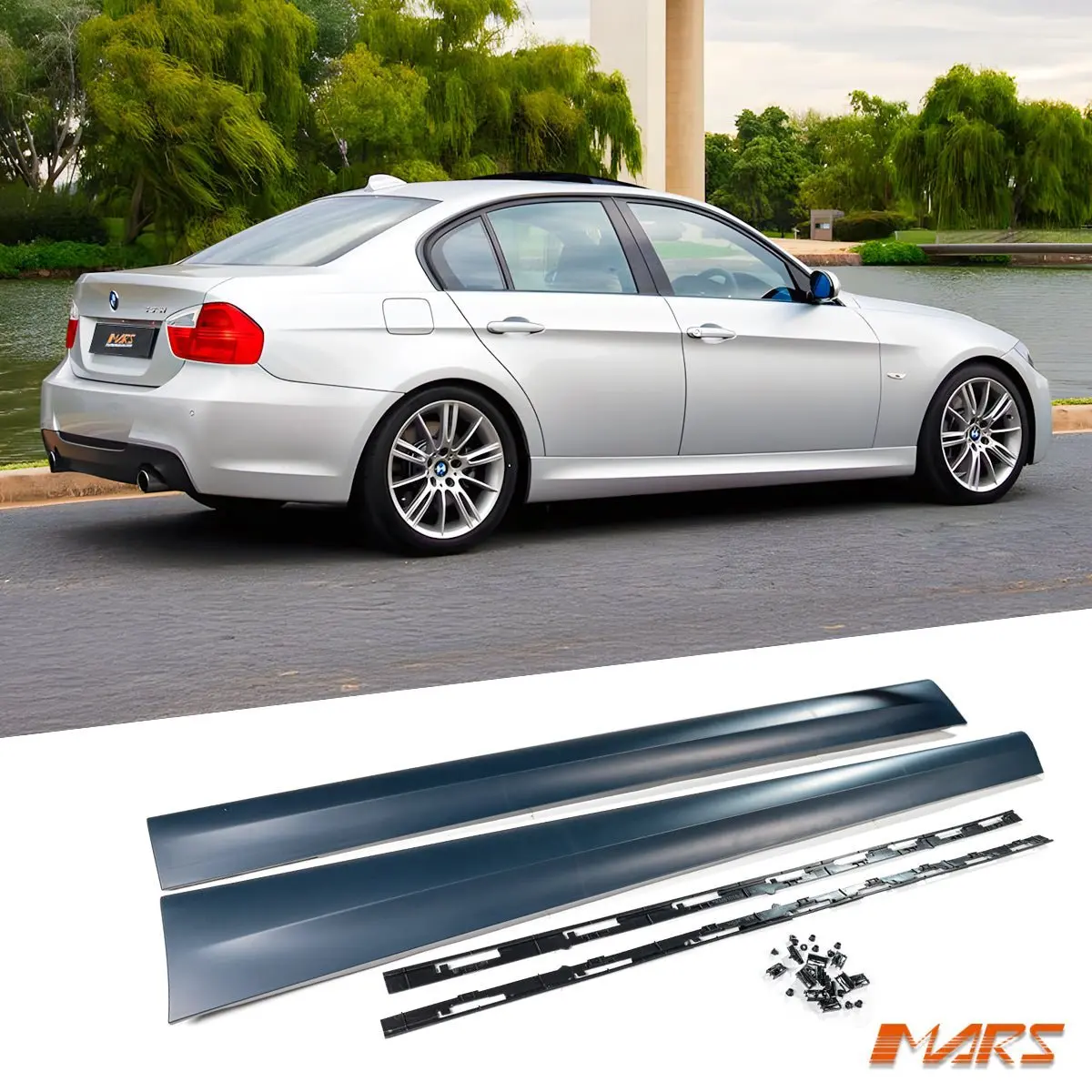 M Tech Sport Style Side Skirts Bodykit For Bmw 3-Series E90 Sedan & E91 Wagon 2005-2011 1