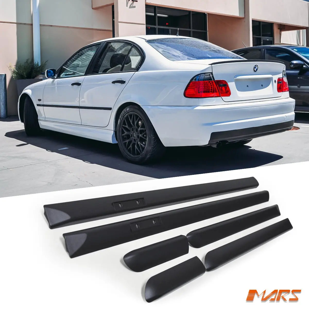 M3 Style Door & Bumper Side Stripe Moulds Molding Bodykit Trim For Bmw 3-Series E46 4 Doors Sedan 1998-2005 1
