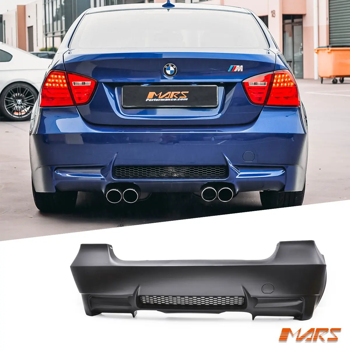 M3 Style Rear Bumper Bar Bodykit With Twin Exhaust Outlet For Bmw 3-Series E90 Sedan 2005-2011 1