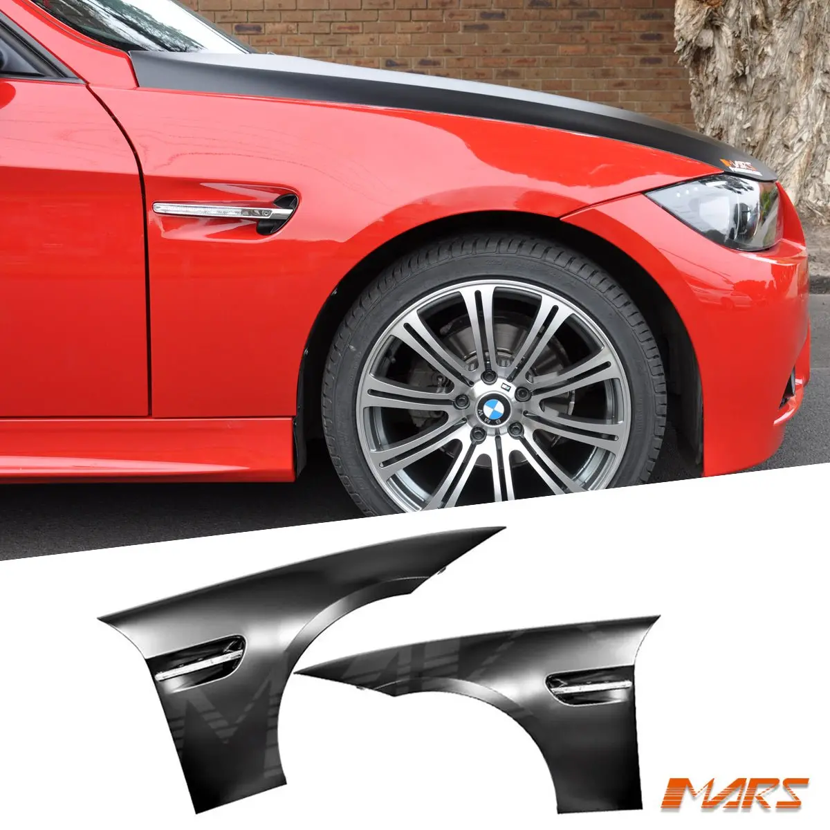 M3 Style Side Fender Guards Bodykit & Led Vent Indicators For Bmw 3-Series E90 Sedan & E91 Wagon 2006-2011 1