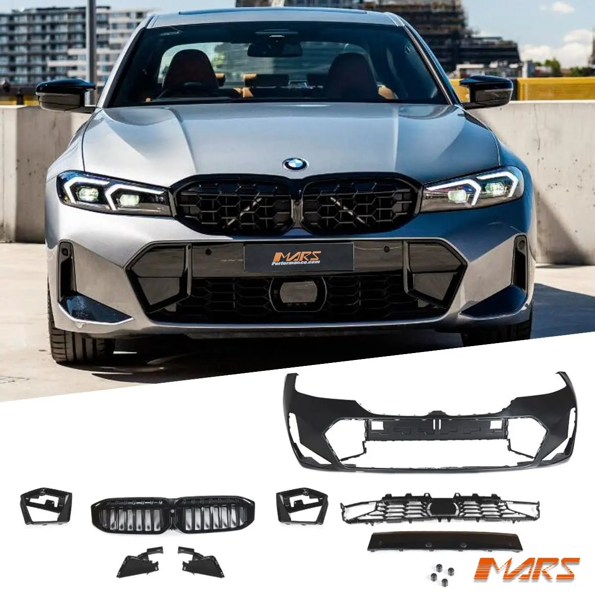 M340i Style Sport Front Bumper Bar Bodykit With Grill For Bmw 3-Series G20 Sedan & G21 Wagon Lci 2022-2024 1