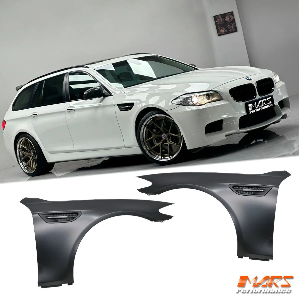 M5 Style Side Fender Guard Bodykit & Led Indicators For Bmw 5-Series F10 Sedan & F11 Wagon 2010-2016 1