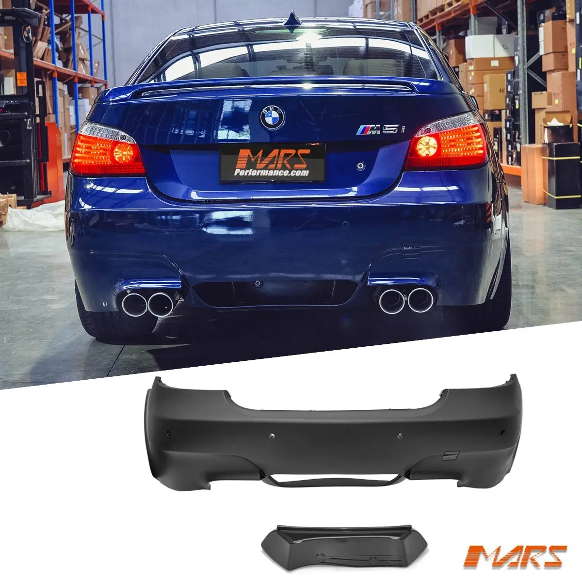 M5 Style Twin Exhaust Outlet Rear Bumper Bar Bodykit For Bmw 5-Series E60 Sedan 2003-2009 1