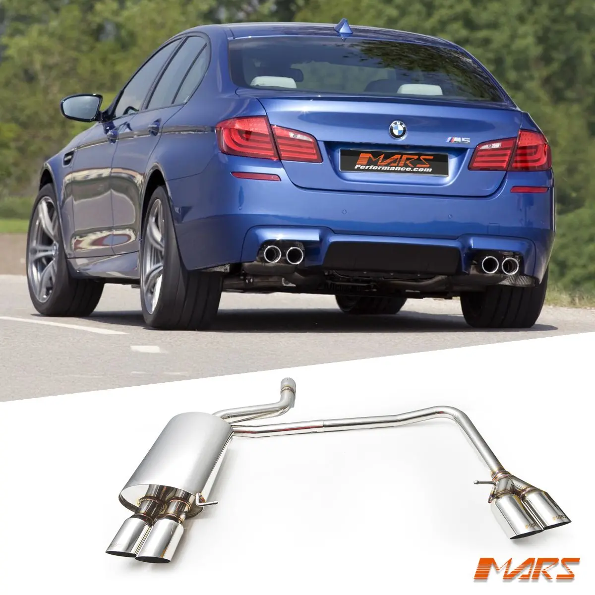M5 Style Twin Outlet Muffler Exhaust For Bmw 5-Series F10 L6 & 2.0T Models 1