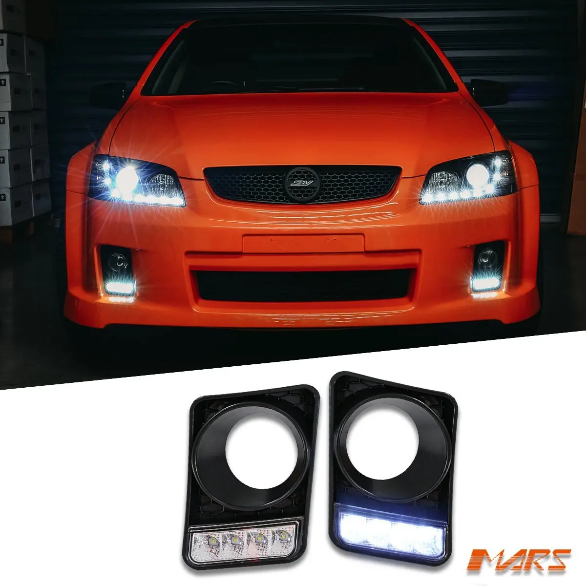 Mars Bumper Bar Led Drl Day-Time Fog Lights Cover For Holden Commodore Ve Series 1 Ss Sv6 Ssv 1
