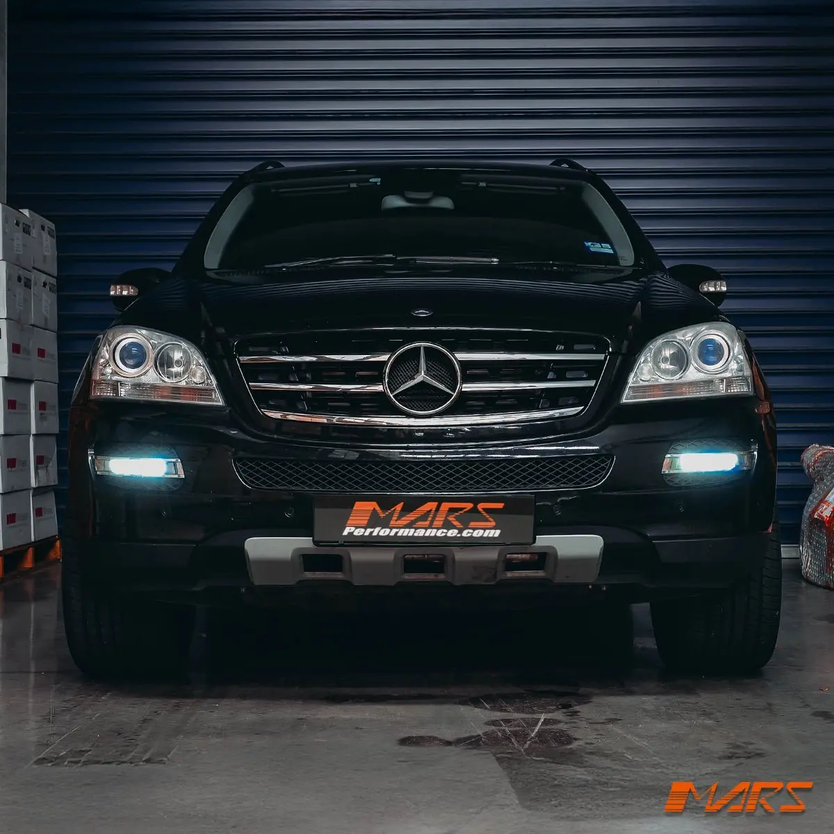 Mars Bumper Bar Led Drl Day-Time Fog Lights Cover For Mercedes-Benz Ml W164 06-08 1