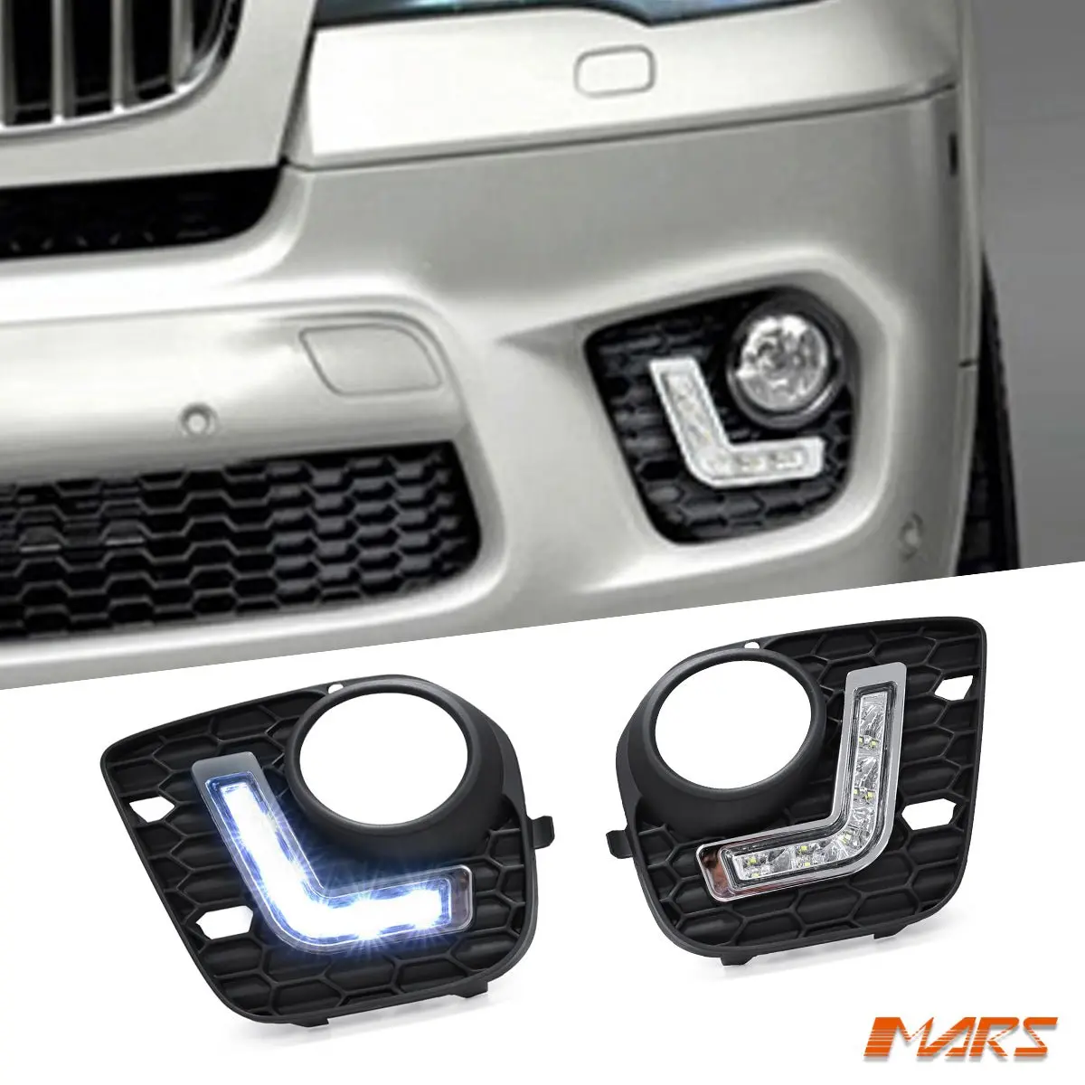 Mars Bumper Bar Led Drl Day-Time Fog Lights Cover Grille For Bmw X5 E70 Lci 11-13 M Tech Sports 1