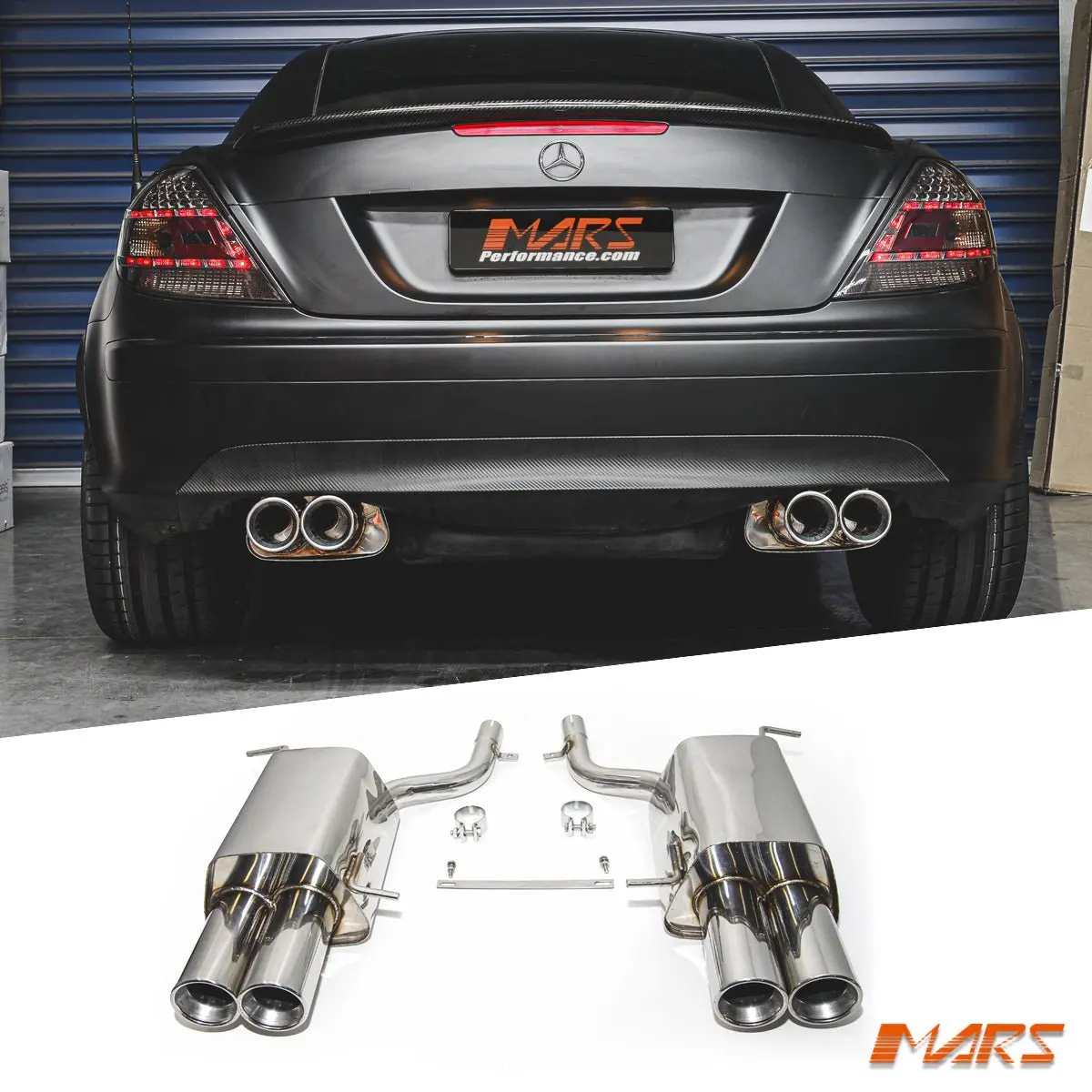 Mars Dual Outlet Twin Muffler Exhaust For Mercedes-Benz Slk R171 1