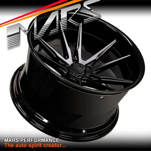 Mars Mp-Rhl Gloss Black 4X 21 Inch Super Concave With Dish Alloy Wheels Rims 5X130 1
