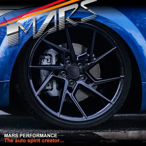 Mars Mp-T4 Gloss Black 19 Inch Twist Spork Concave Alloy Wheels Rims 1