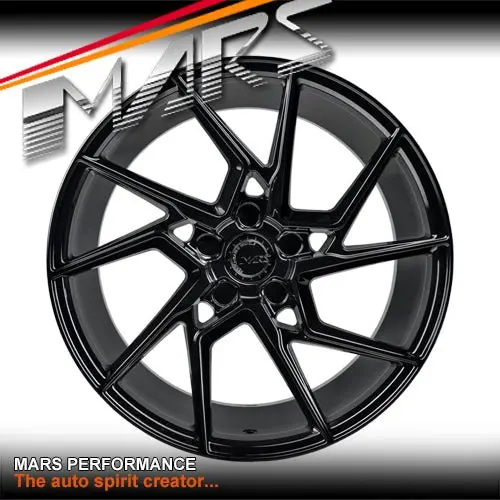 Mars Mp-T4 Gloss Black 20 Inch Twist Spork Concave Alloy Wheels Rims 5X120 2