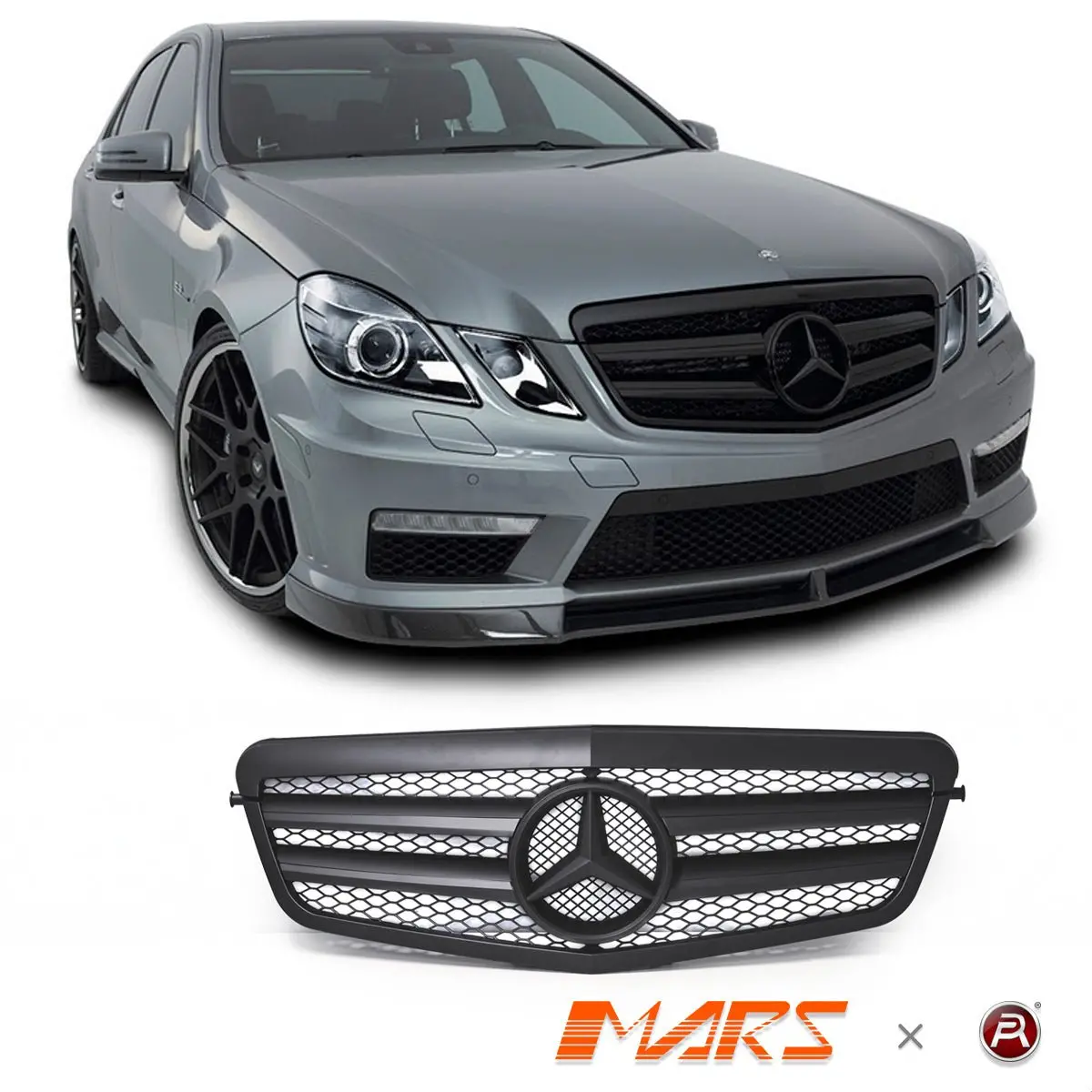 Matt Black Amg Style Front Bumper Bar Grille Grill Bodykit For Mercedes-Benz E-Class W212 2009-2013 1
