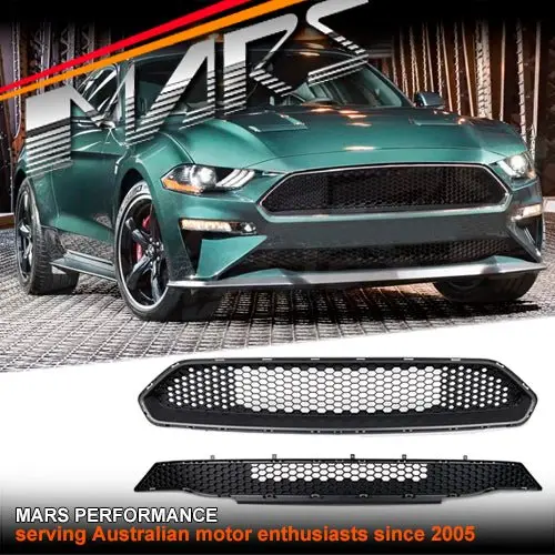Matt Black Bullitt Front Bumper Bar Grill Grille Bodykit For Ford Mustang Fn 2018-2022 1