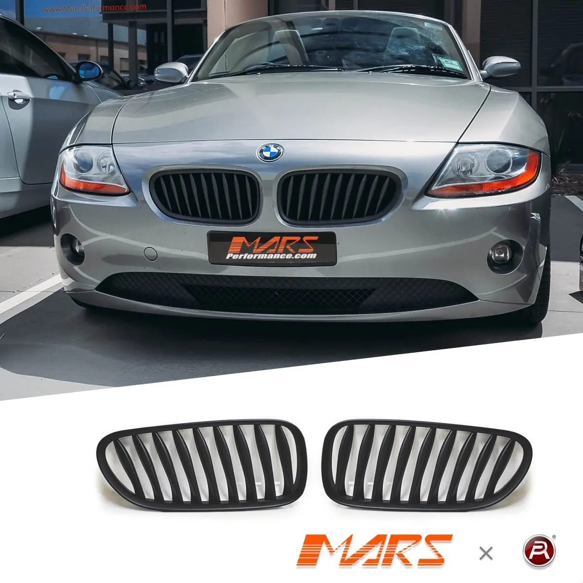Matt Black M Style Front Bumper Bar Kidney Grille For Bmw Z4 E85 E86 03-08 1