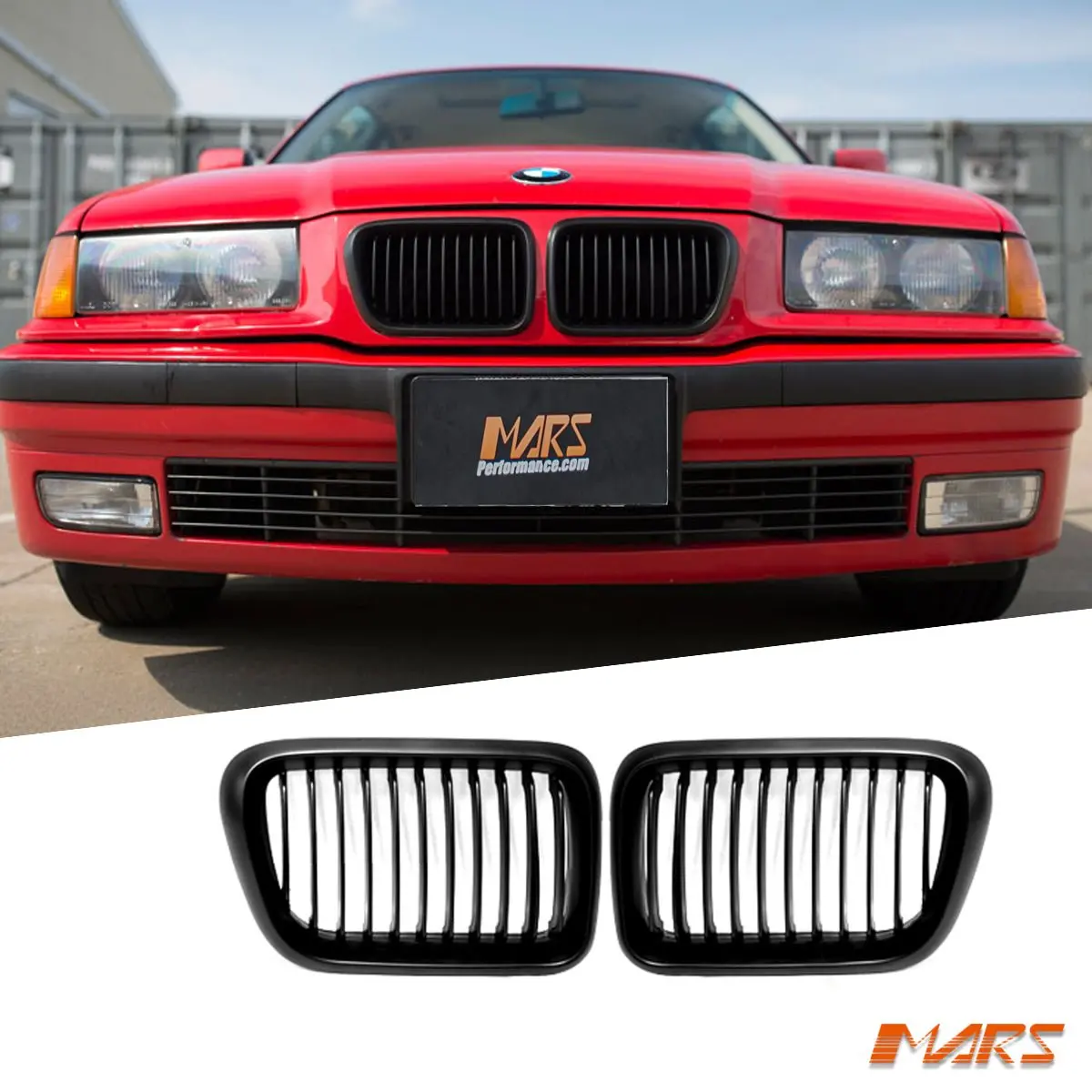 Matt Black M3 Style Front Grille Grill Bodykit For Bmw 3-Series E36 1997-1998 Sedan Coupe Convertible 1