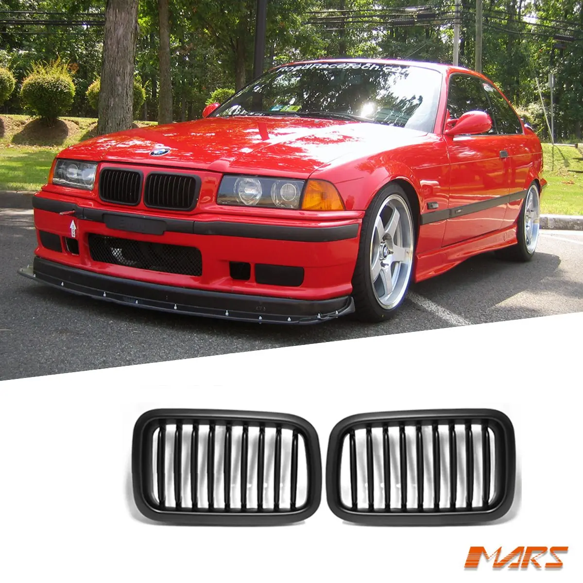 Matt Black M3 Style Front Kidney Grille Grill Bodykit For Bmw 3-Series E36 1991-1996 Sedan Coupe Convertible 1