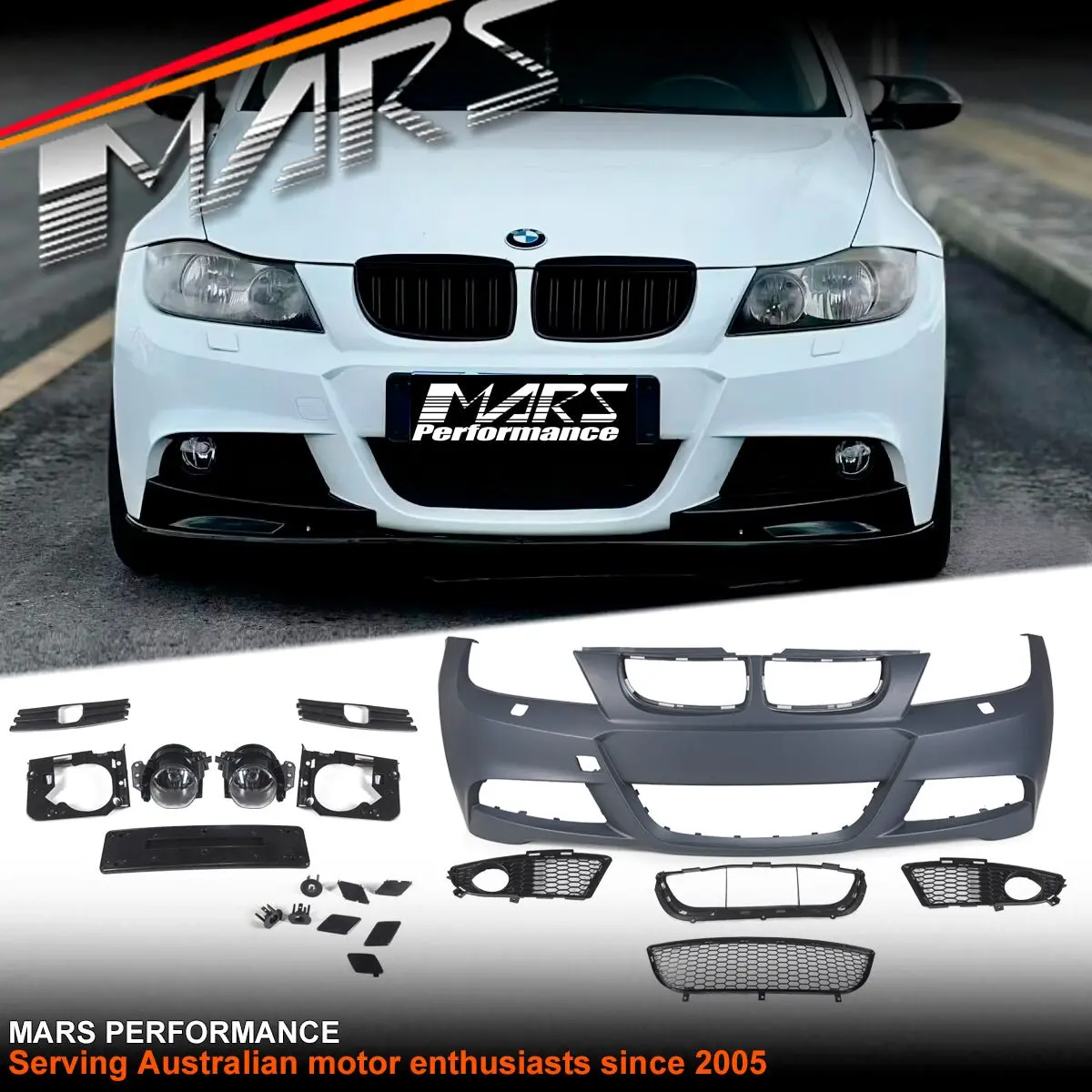 Mk-2 M Tech Sport Style Front Bumper Bar Bodykit For Bmw 3-Series E90 Sedan & E91 Wagon Pre Lci 2005-2008 1