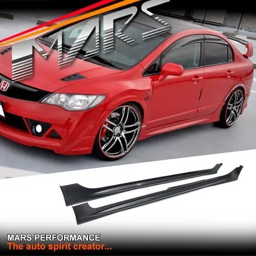 Mugen Rr Style Lower Side Skirts Bodykit For Holda Civic Fd 2006-2012 4 Doors Sedan, Jap Spec Only 1