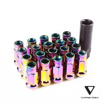 Varrstoen V48 Open Ended Extended Lug Nut Neo Chrome - 20Pcs With Key 1