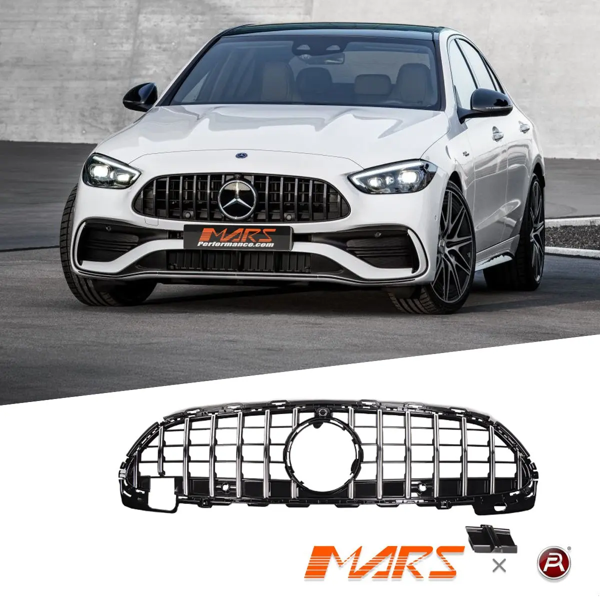 Panamericana C63 Style Front Grille Grill Bodykit For Mercedes-Benz C-Class W206 With Sport Bumper Bar & C43 Amg 2022+ 1