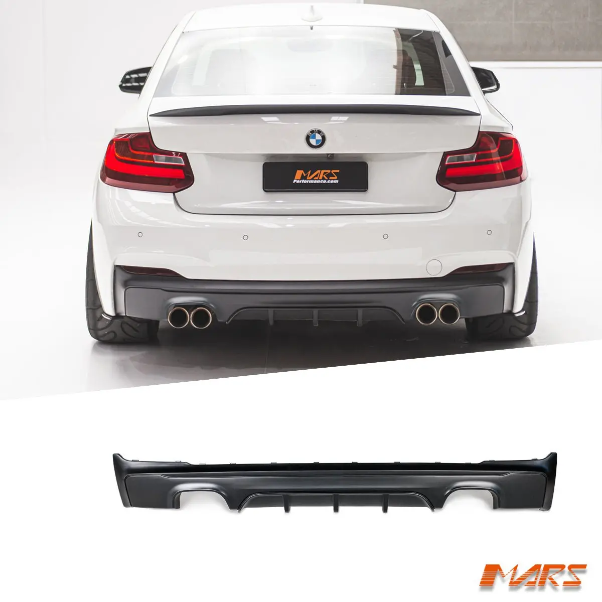Performance Rear Bumper Bar Diffuser Bodykit With Twin Exhaust Out Let For Bmw F22 F23 2-Series M Sport 1