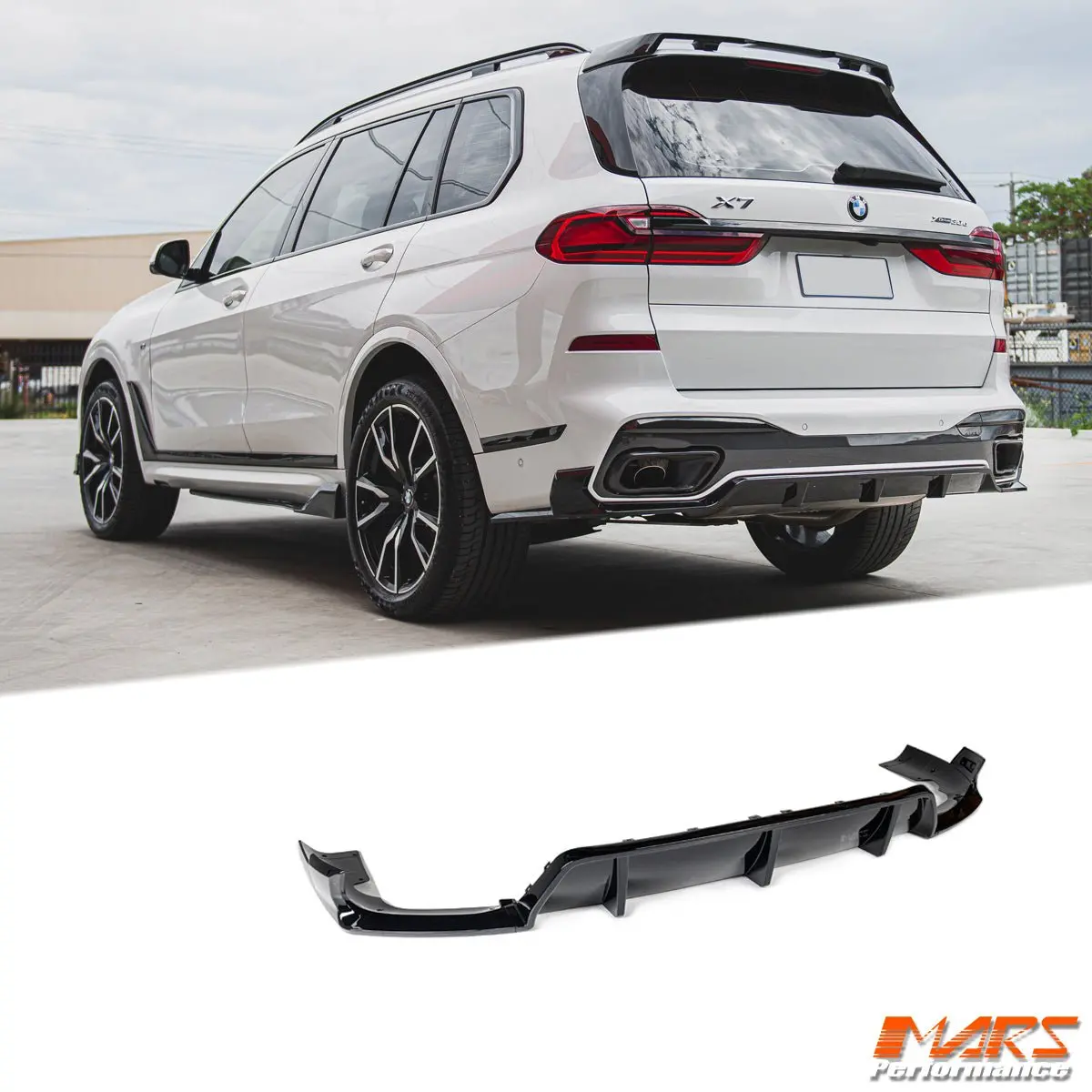 Performance Style Aero Dynamic Rear Bumper Splitters Lip Spoiler & Diffuser Bodykit For Bmw G07 X7 M Sport 2019-2025 1