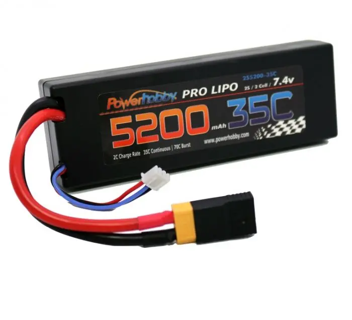 Powerhobby 5200Mah 7.4V 2S 35C Lipo Battery With Hardwired Xt60 Connector W/Hc Adapter 1
