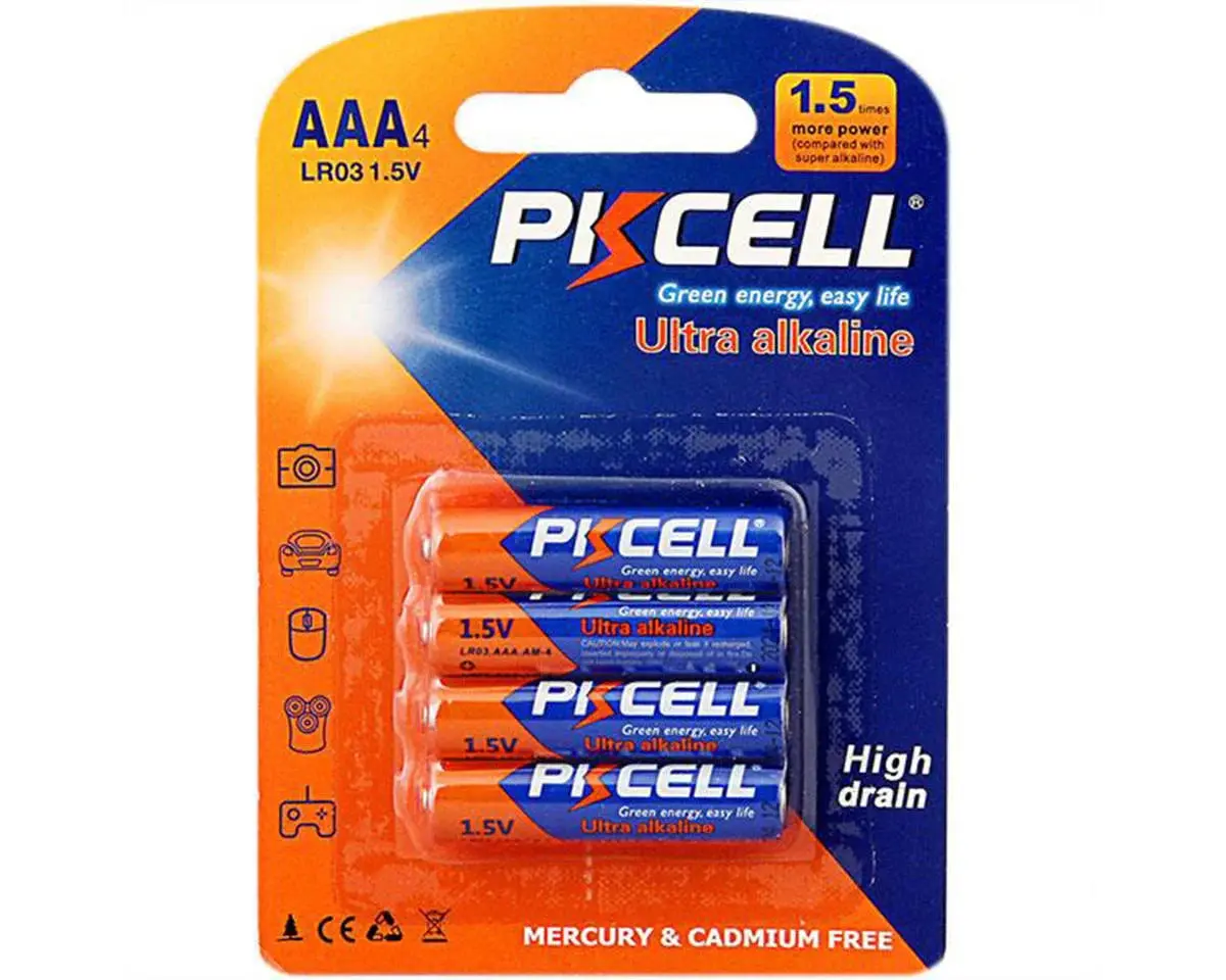 Pkcell Ultra Alkaline Aaa Batteries Pke511928 4 Pack (Mercury & Cadmium Free) 1
