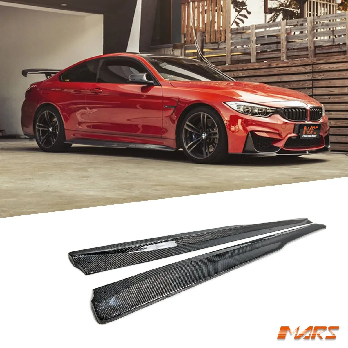 Psm Style Carbon Fibre Lower Side Skirts Lip Spoiler Bodykit For Bmw M4 F82 Coupe & F83 Convertible 2014-2020 1
