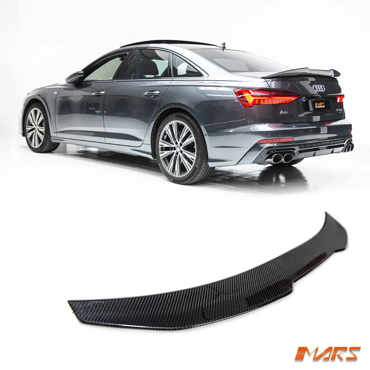 Psm Style Carbon Fibre Rear Trunk Boot Lip Spoiler Wing Bodykit For Audi A6 S6 C8 Sedan 2019-2024 1