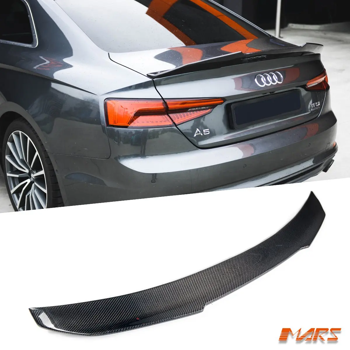 Psm Style Carbon Fibre Rear Trunk Lip Spoiler Wing Bodykit For Audi A5 S5 F5 Coupe 2016-2024 1