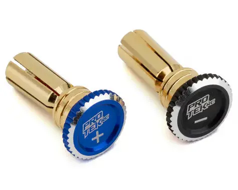Protek Rc Ptk-5081 Twist Lock Adjustable Bullet Plug Grips W/5Mm Bullets (Black/Blue) 1