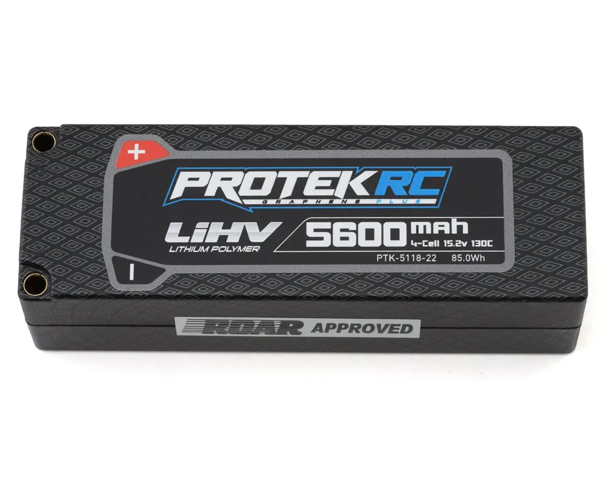 Protek Rc 4S 130C Low Ir Silicon Graphene Hv Lcg Lipo Battery (15.2V/5600Mah) W/5Mm Connector (Roar Approved) 1
