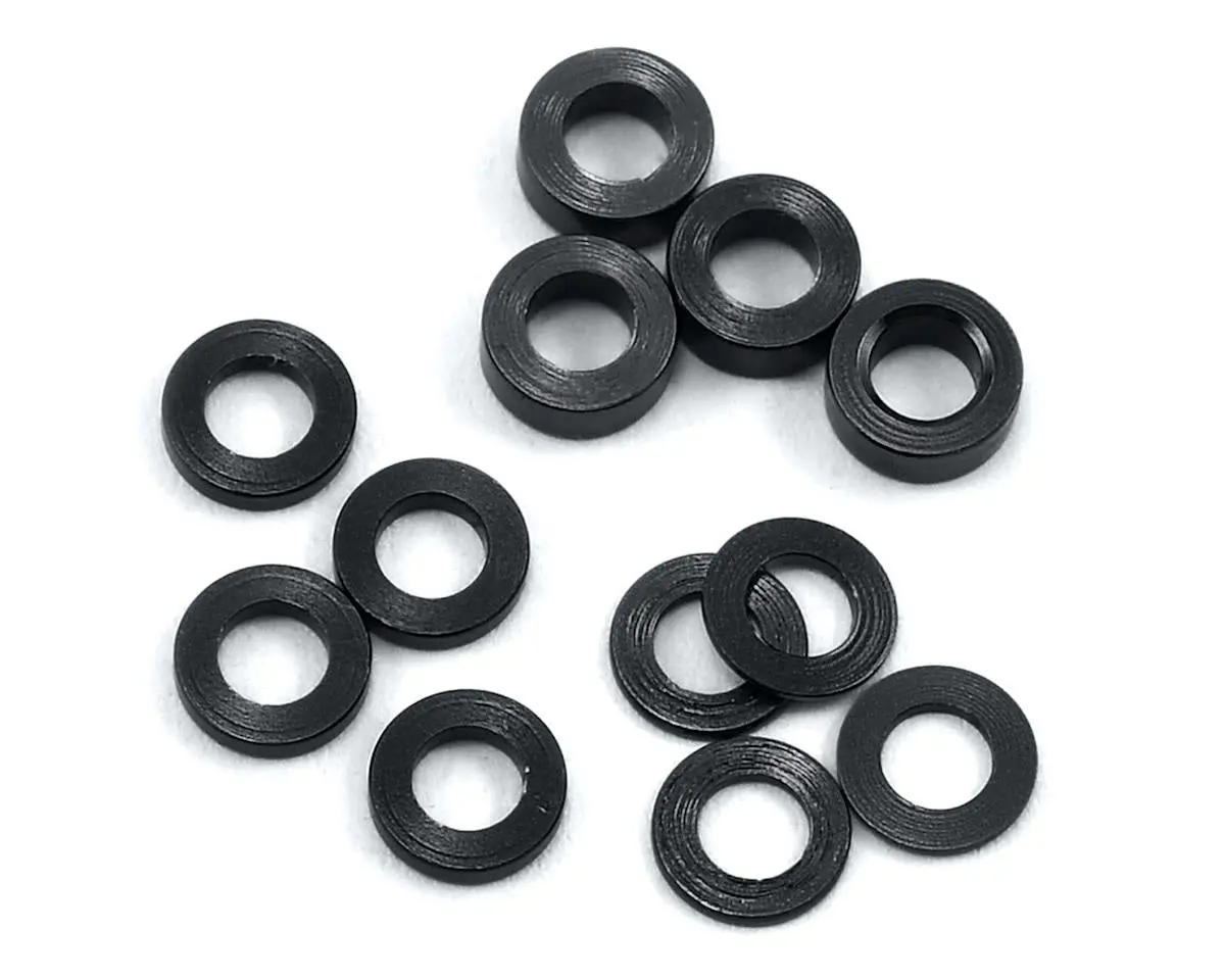 Protek Rc Ptk-8370 Aluminum Ball Stud Washer Set (Black) (12) (0.5Mm, 1.0Mm & 2.0Mm) 1