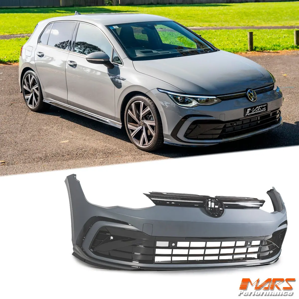 R-Line Style Front Bumper Bar Bodykit With Grill For Volkswagen Vw Golf Viii Mk-8 2021-2024 1