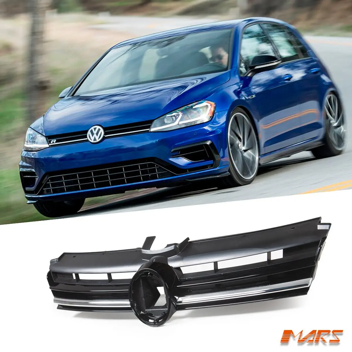 R Style Front Bumper Bar Grill Grille Bodykit For Volkswagen Vw Golf 7.5 Mk-Vii 2018-2020 1