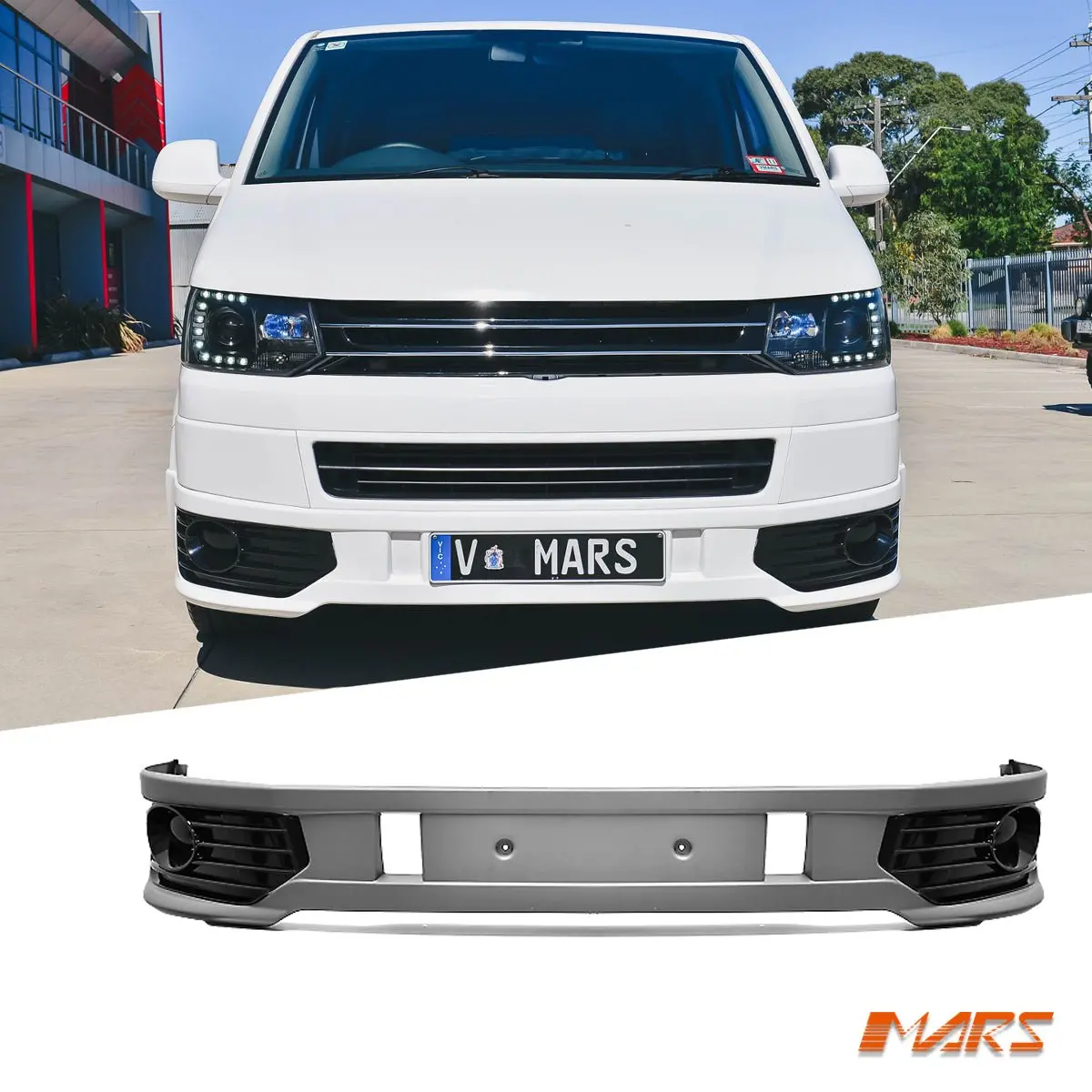 R Style Front Bumper Bar Lip Bodykit For Volkswagen Vw Transporter & Multivan T5.1 2011-2015 1