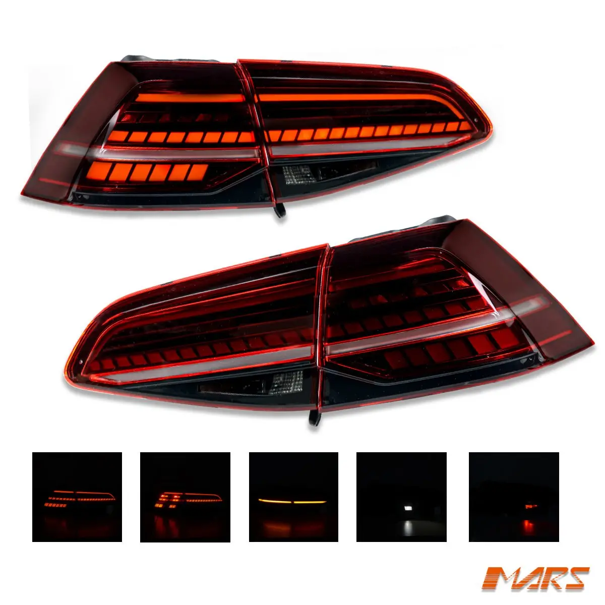 R Style Full Led Tail Lights With Sequential Indicators For Volkswagen Vw Golf Vii Mk-7 & 7.5 Hatch 2013-2020 1